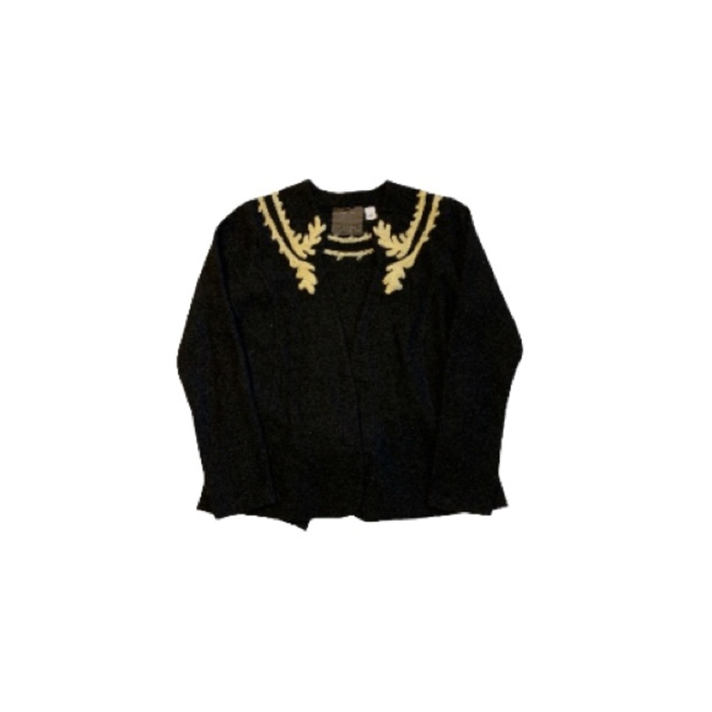 Anthropologie Guinevere Black Felted Wool Cardigan - Women’s Size Medium